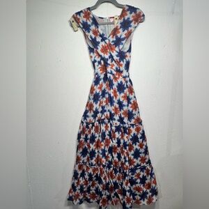 Banjanan Red and Blue Floral Maxi Dress